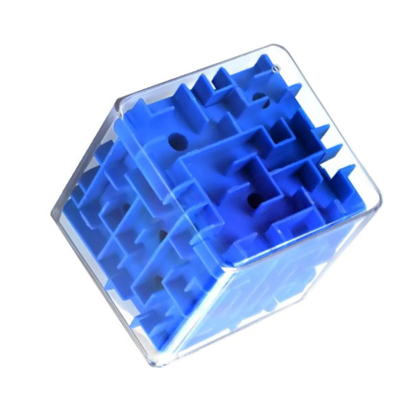 Cube de labyrinthe 3D à bille | Bleu