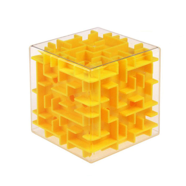 3d ball maze cube | Yellow