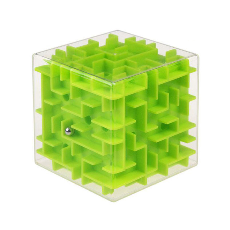 Cube de labyrinthe 3D à bille | Vert