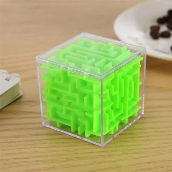 Cube de labyrinthe 3D à bille | Vert