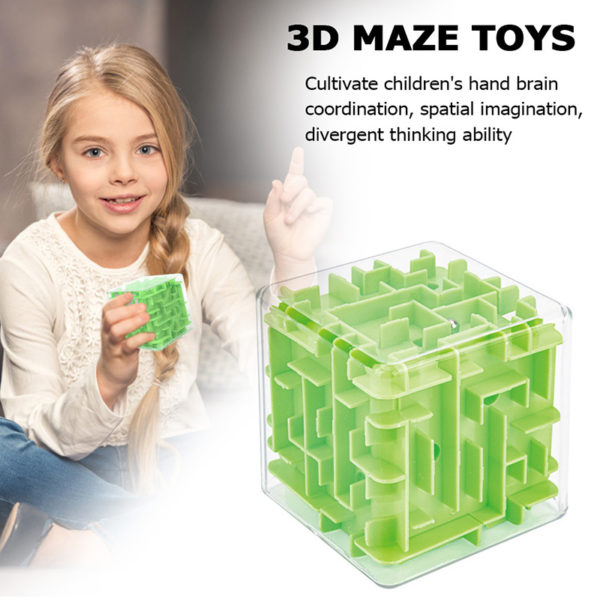 3d ball maze cube | Green