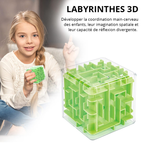 Cube de labyrinthe 3D à bille | Rose