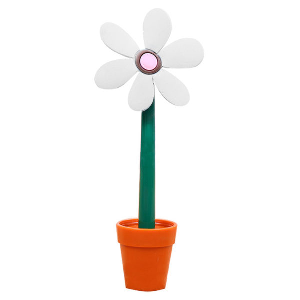 Stylo Fleur avec son pot | Blanc