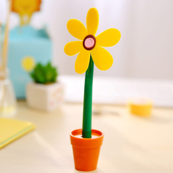 Flower pen with its pot | Yellow