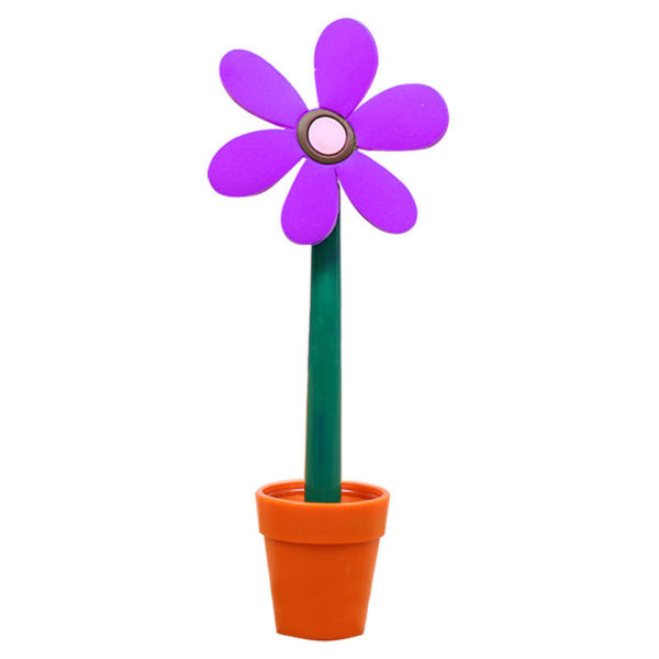 Stylo Fleur avec son pot | Violet
