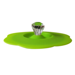 Couvercle anti-poussière en silicone avec diamant | Vert