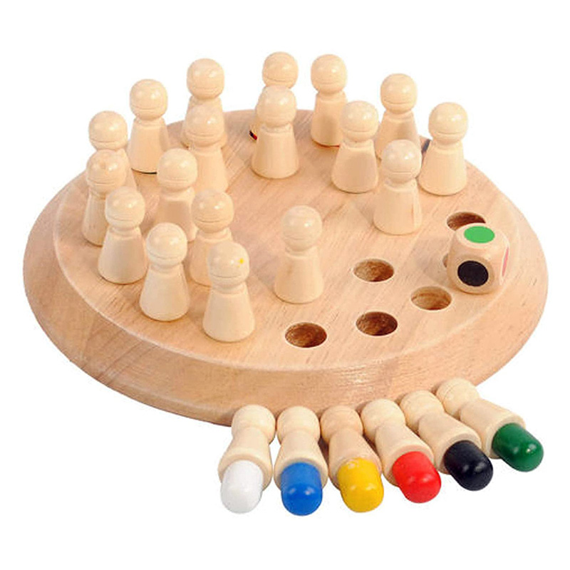 1 pièce D'échecs À Mémoire En Bois : Jeu De Casse-tête Assorti À La Mémoire  Des Couleurs Pour Les Enfants De 3 À 12 Ans – Activités D'apprentissage  Pour Les Tout-petits –