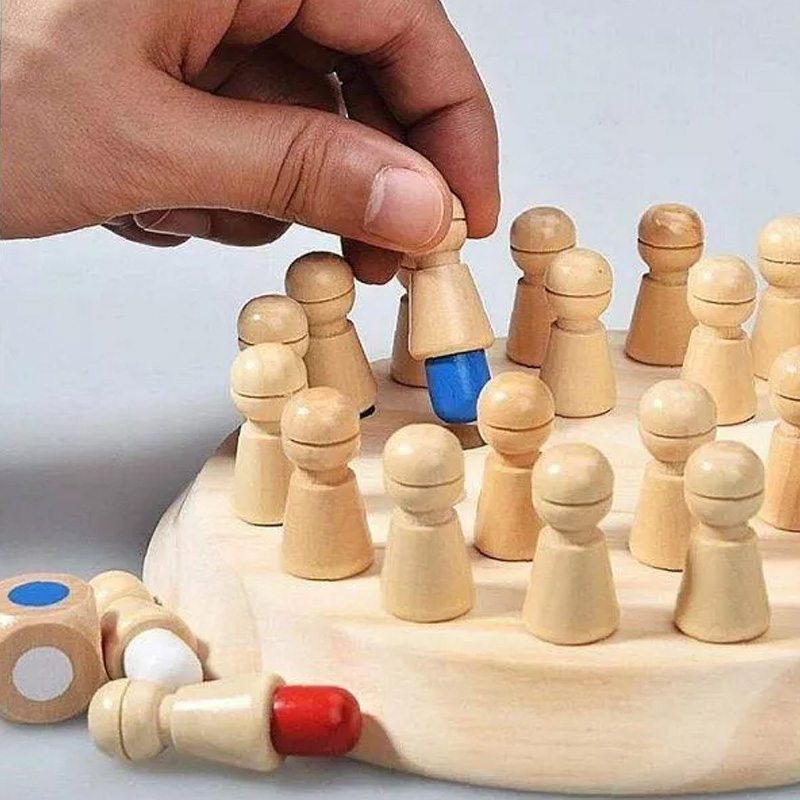 1 pièce D'échecs À Mémoire En Bois : Jeu De Casse-tête Assorti À La Mémoire  Des Couleurs Pour Les Enfants De 3 À 12 Ans – Activités D'apprentissage  Pour Les Tout-petits –