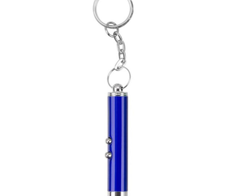 Porte-clefs pointeur Laser 3 en 1 multifonction | Bleu