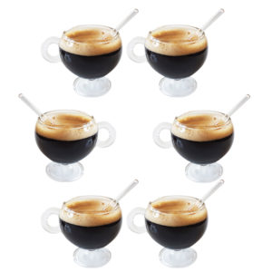 Set of 6 PARISIANA glass coffee cups