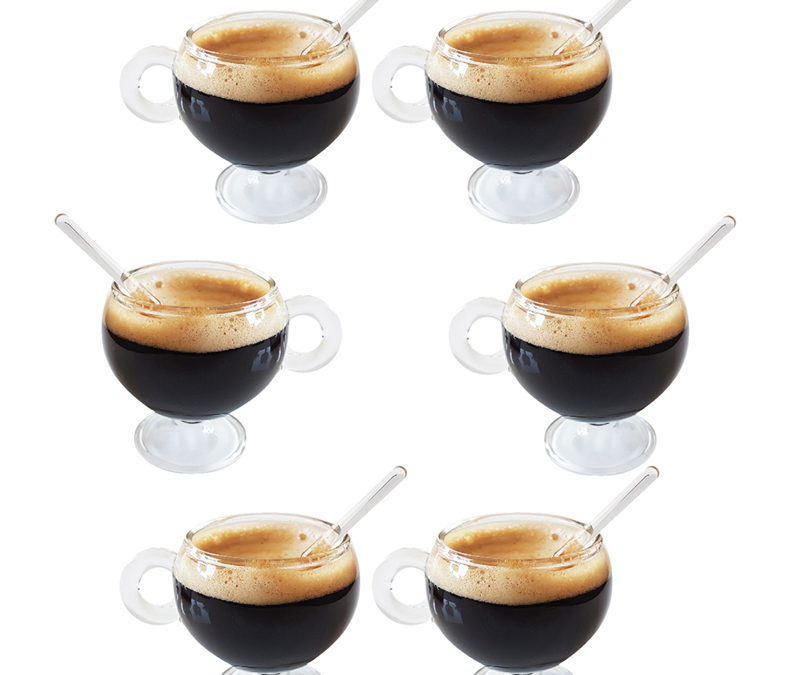 Set of 6 PARISIANA glass coffee cups