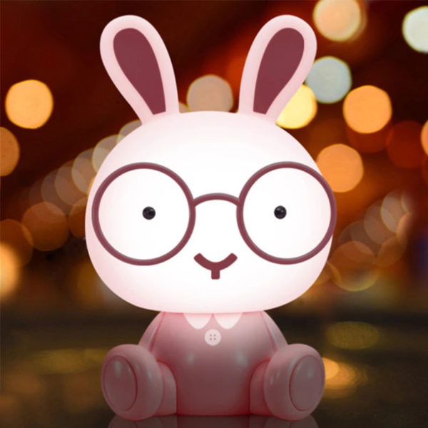 Adorable lampe de nuit Lapin | Rose