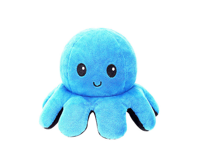 Adorable luminous reversible octopus soft toy | Blue