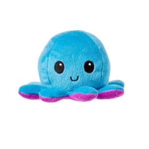 Adorable peluche pieuvre réversible lumineuse | Bleu et Rose