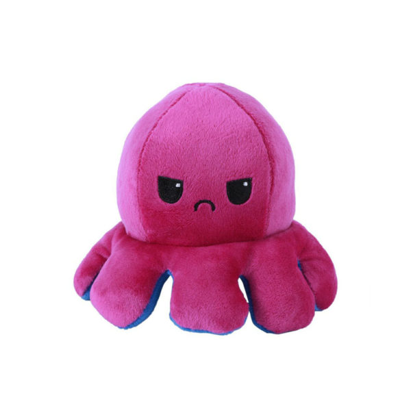 Adorable peluche pieuvre réversible lumineuse | Bleu et Rose