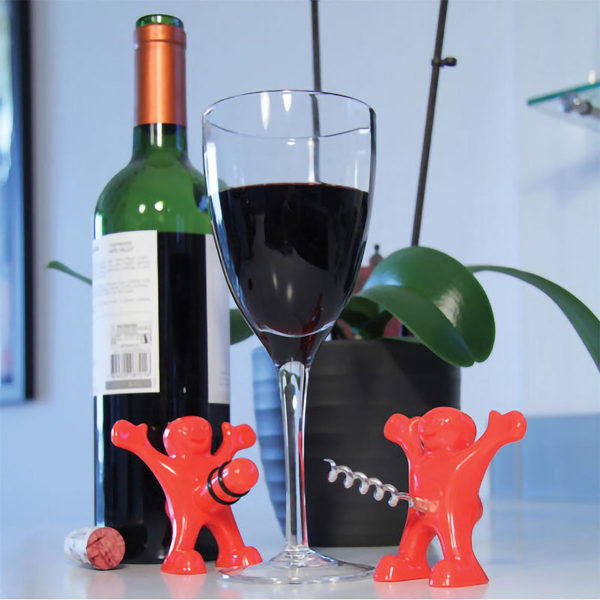 Lot de 3 Bonhommes coquins rouges pour bouteille