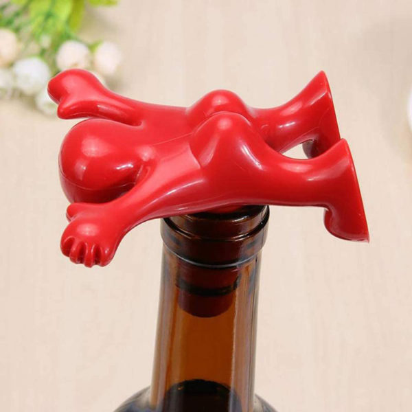 Lot de 3 Bonhommes coquins rouges pour bouteille