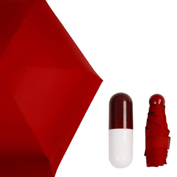 Ultra-Compact Umbrella Pill | Red