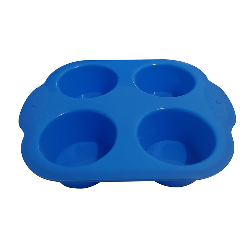 Moule en silicone pour 4 muffins | Bleu