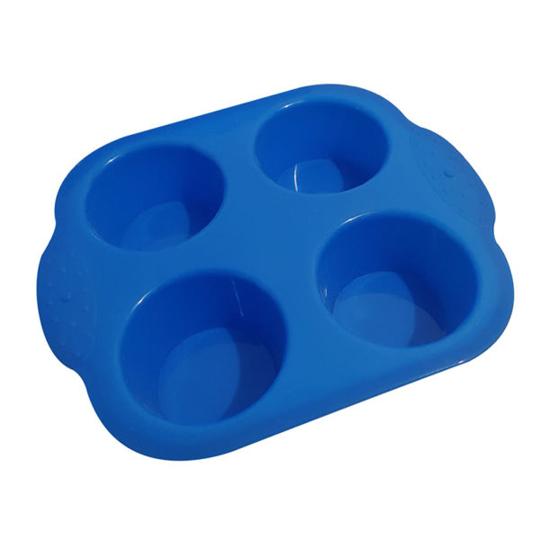 Moule en silicone pour 4 muffins | Bleu