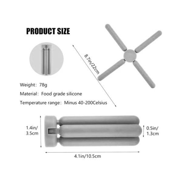 Smart silicone foldable trivet | Grey