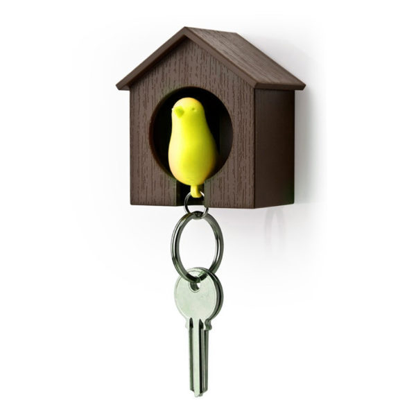 Bird Whistle Keyring | Yellow & Brown