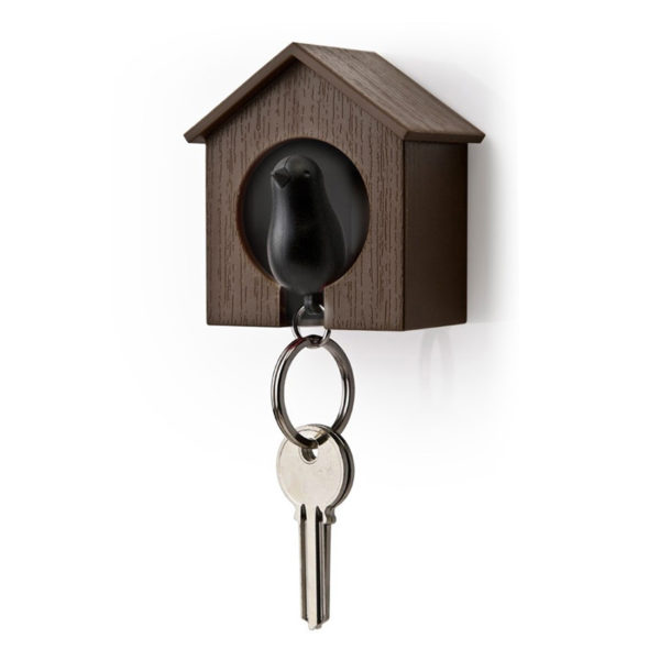 Bird Whistle Keyring | Black & Brown