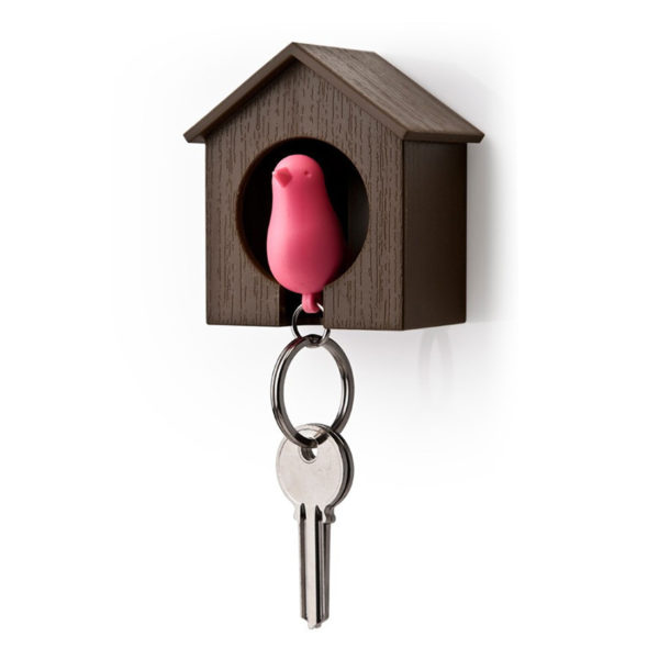 Bird Whistle Keyring | Pink & Brown