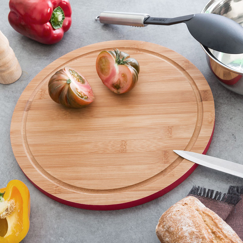 Adorable round bamboo cutting board D20cm