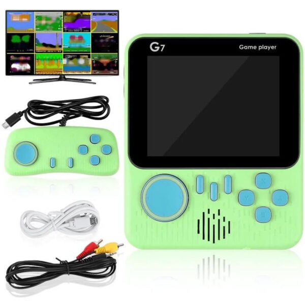 Mini console portable 666 Jeux en 1 – Écran 3,5 pouces – Game Box G7 | Verte