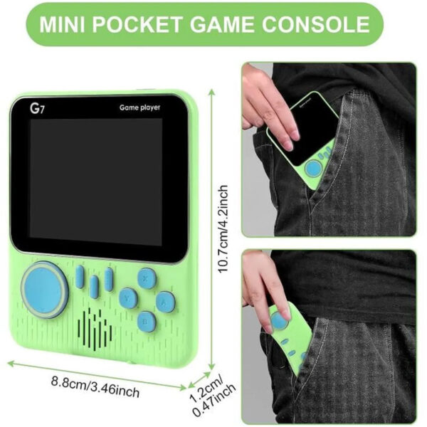 Mini console portable 666 Jeux en 1 – Écran 3,5 pouces – Game Box G7 | Verte