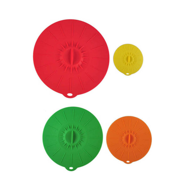 Colorful Silicone 4 lids set from Ø 10cm to Ø 25,7cm