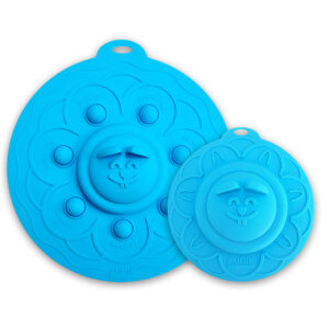 Lot de 2 couvercles multifonctions magiques POPLID de Ø 10,2cm à Ø 17,2cm | Bleu