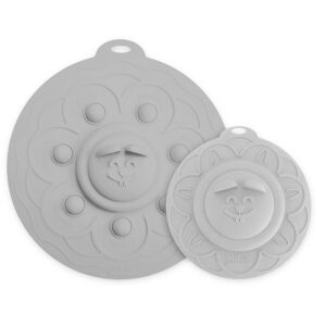 Lot de 2 couvercles multifonctions magiques POPLID de Ø 10,2cm à Ø 17,2cm | Gris