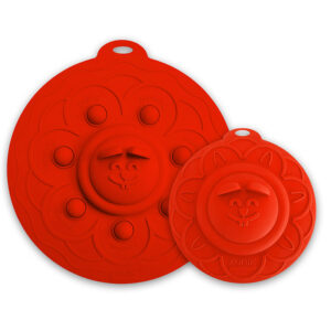 Lot de 2 couvercles multifonctions magiques POPLID de Ø 10,2cm à Ø 17,2cm | Rouge