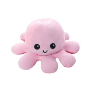 Adorable peluche pieuvre réversible lumineuse | Rose foncé et Rose