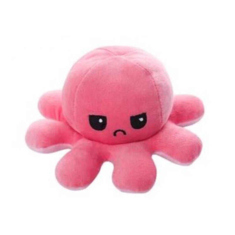 Adorable peluche pieuvre réversible lumineuse_Rose foncé_Rose clair_02 Adorable peluche pieuvre réversible lumineuse | Rose foncé et Rose