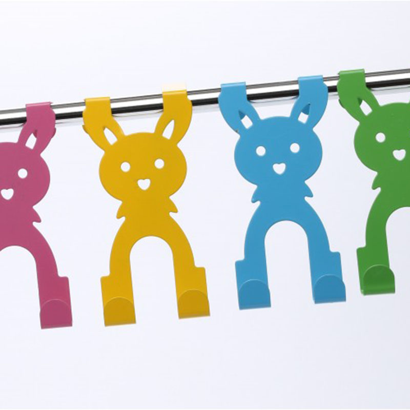 Patères Lapin colorées pour porte | Rose