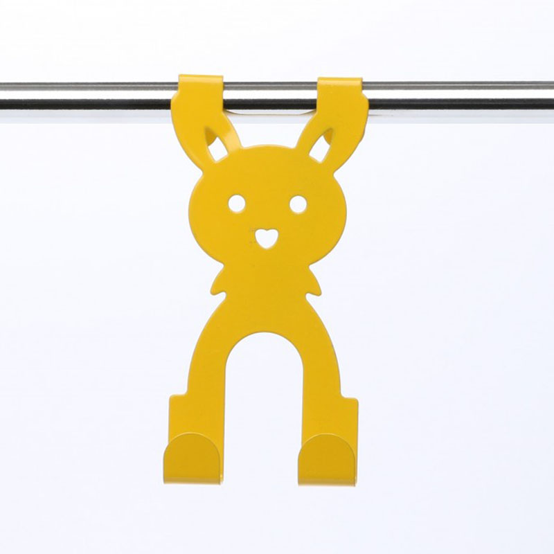 Patères Lapin colorées pour porte | Jaune
